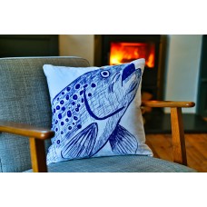 Beautifully Handcrafted in Cornwall Trevor the Trout Cushion